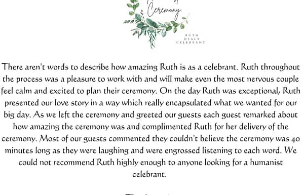 Ruth Healy – Humanist Celebrant and Solemniser Gallery 5