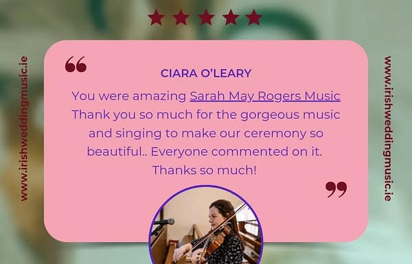 Ceremony & Drinks Reception Music Category Vendor Gallery Sarah May Rogers – Irish Wedding Music