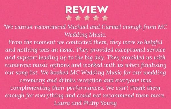 Ceremony & Drinks Reception Music Category Vendor Gallery MC Wedding Music Cavan